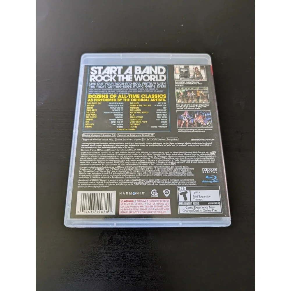 Rock Band (Sony‎ PlayStation 3, 2007) Complete with Manual CIB
